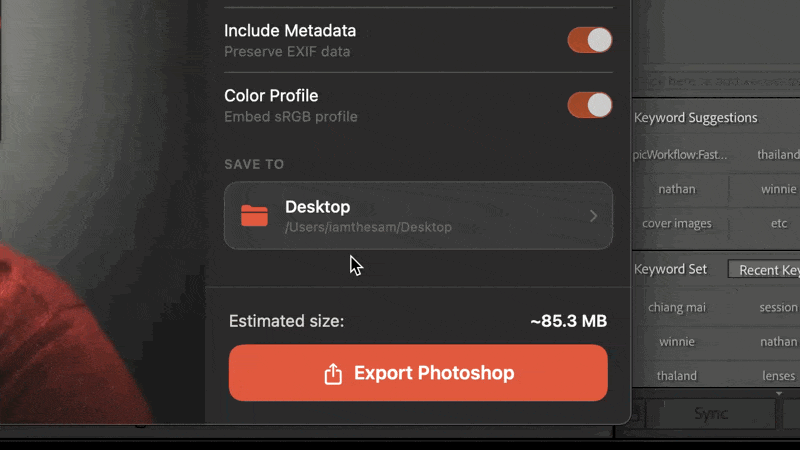 Photoshop export